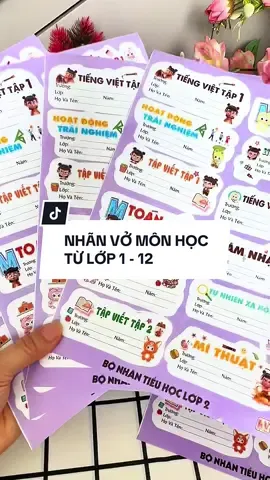 Nhãn vở môn học từ lớp 1-12 chỉ 9k #nhanvo #nhanvomonhoc #hocsinh #xuhuong 