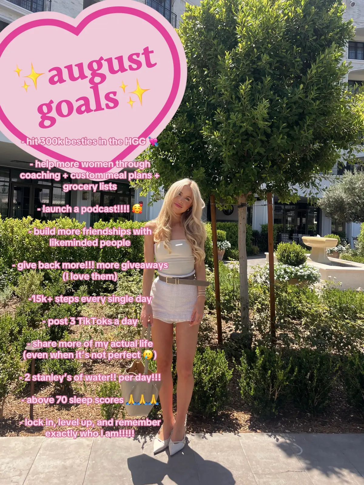 July was such a big month for me & I feel like August is asking for even more. More action. More impact. More honesty. I want to finally start my podcast. I want to post more and overthink less. I want to help more women become their best selves - because that’s my passion & what I’m meant for.  I want to deepen my relationships. And yes... I will hydrate & get more sleep (those are the hardest ones on the list 🤭😂)