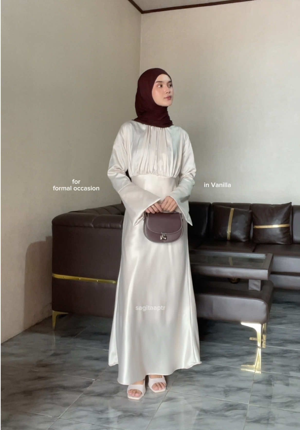 pretty dress🤍 #satindress #padakaattire #OOTD 