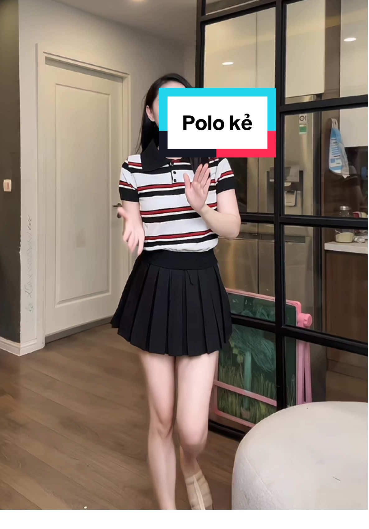 Áo len cộc cổ polo kẻ ngang dá#aopolo #thoitrangnu #livetiktok #homnaymacgii 