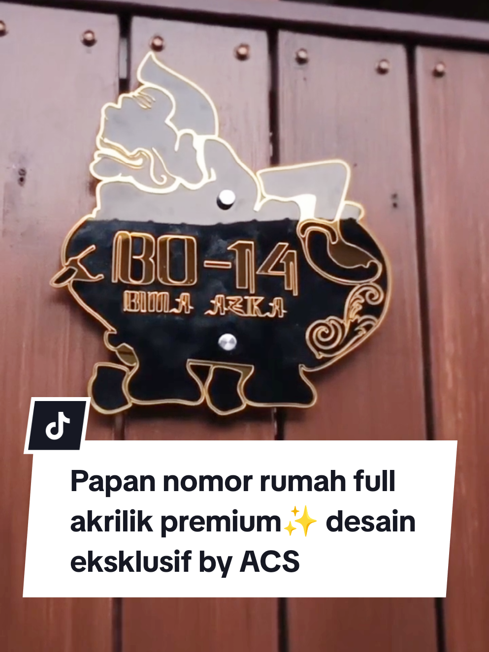 🏠 Rumah adem, vibes Jawa kental! Pakai papan nomor rumah bentuk Semar by Akrilik Custom Surabaya bikin tamu langsung terkesan 🥰 #WayangJawa #SemarTimeless #PapanRumahAkrilik#nomorrumahakrilik 