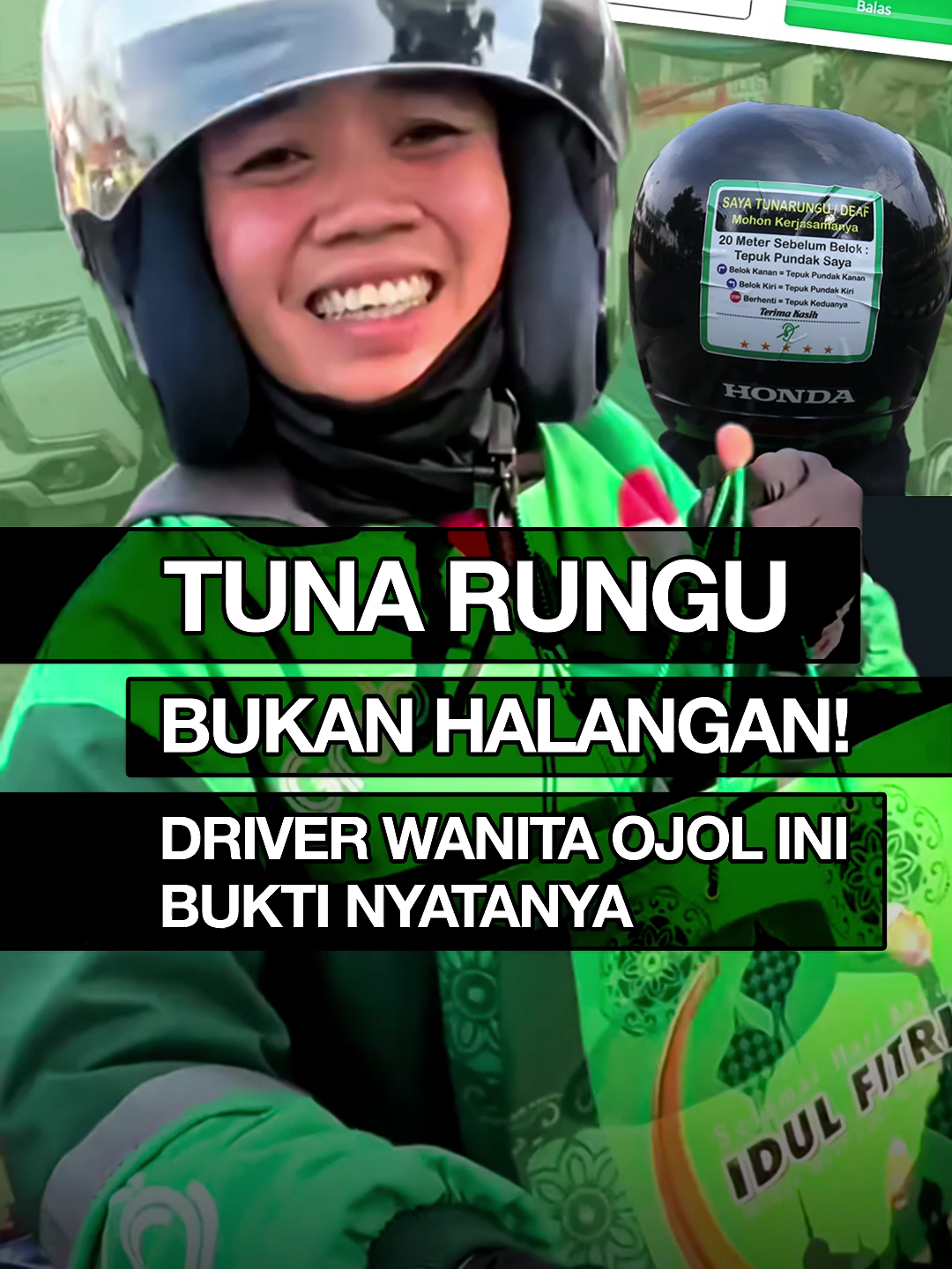 Tuna Rungu Bukan Halangan! Driver Wanita Ojol Ini Bukti Nyatanya. #ojol #grab #fypp #virall #fypageシ