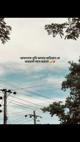 আফসোস তুমি আমার অভিমান কে  অবহেলা মানে করলে! 😅❤️‍🩹 #foryou #banglacaption #sadcaption #emotionalvideo #fyp 