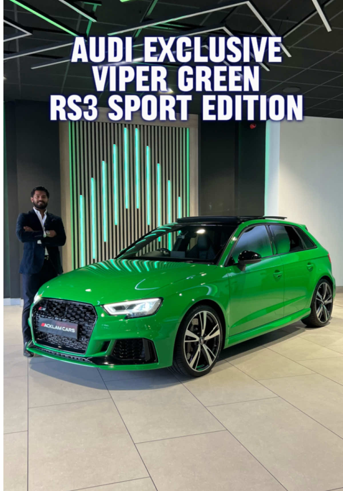 Audi Exclusive Viper Green 🐍 2019 69 Audi RS3 2.5TFSI Audi Sport Edition Live Priced at £33,990 - Buy & Reserve Online - Contact Joe on 07714216989 or Business WhatsApp us on 07724101010 📲 As individual as they come, our fully loaded 400bhp Audi Sport Edition RS3 has been perfectly styled in the super rare Audi Exclusive Viper Green making it a true one of a kind. Includes both the RS Sports Exhaust & Audi Magride for an unforgettable experience 💨 Beautifully maintained with Full Service History  #audi #rs3 #audirs3 #vipergreen #audivipergreen #audisport #hothatch #acklamcars
