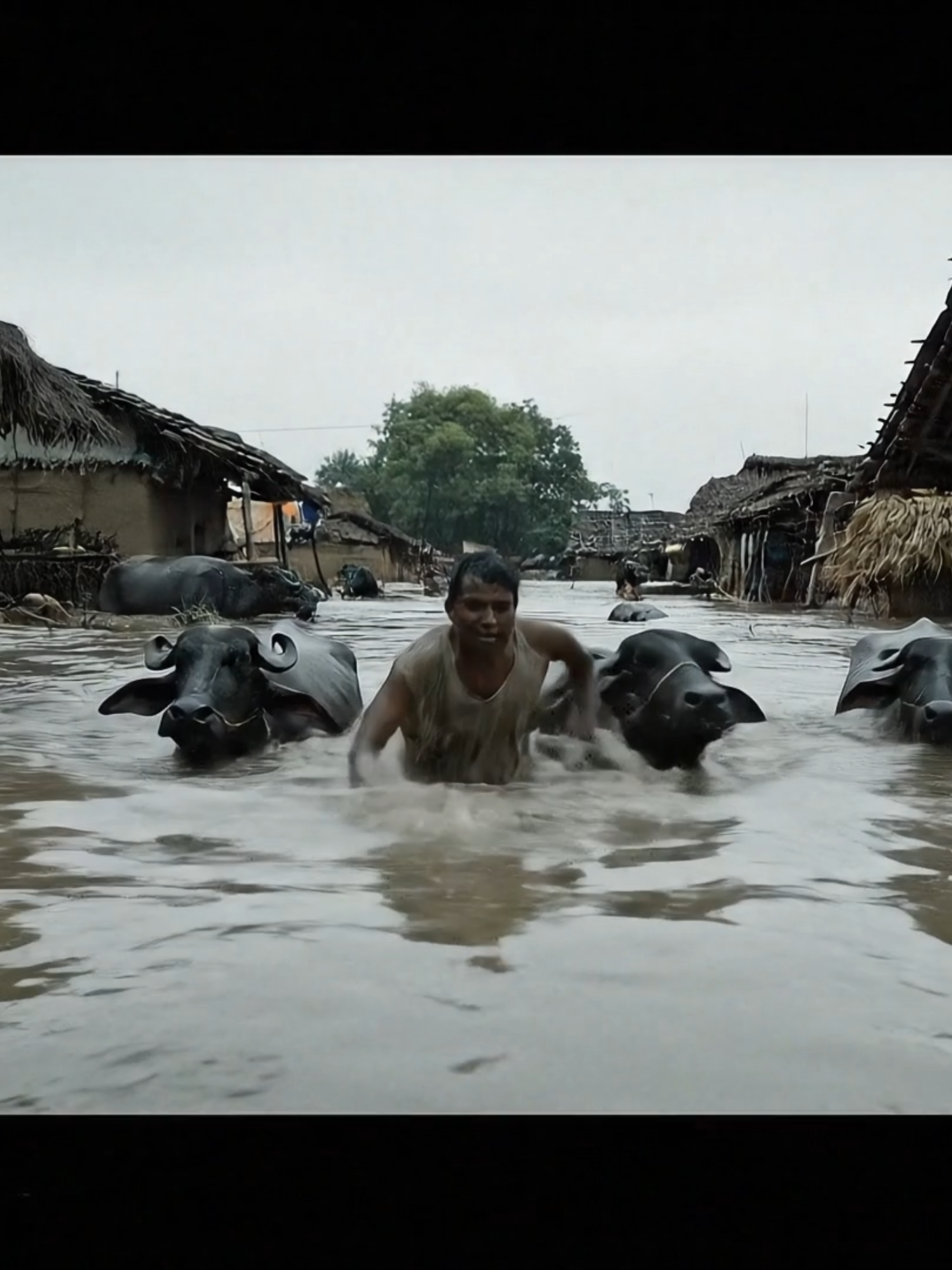 Flood came into village #foryou #viral #trend # flood #village