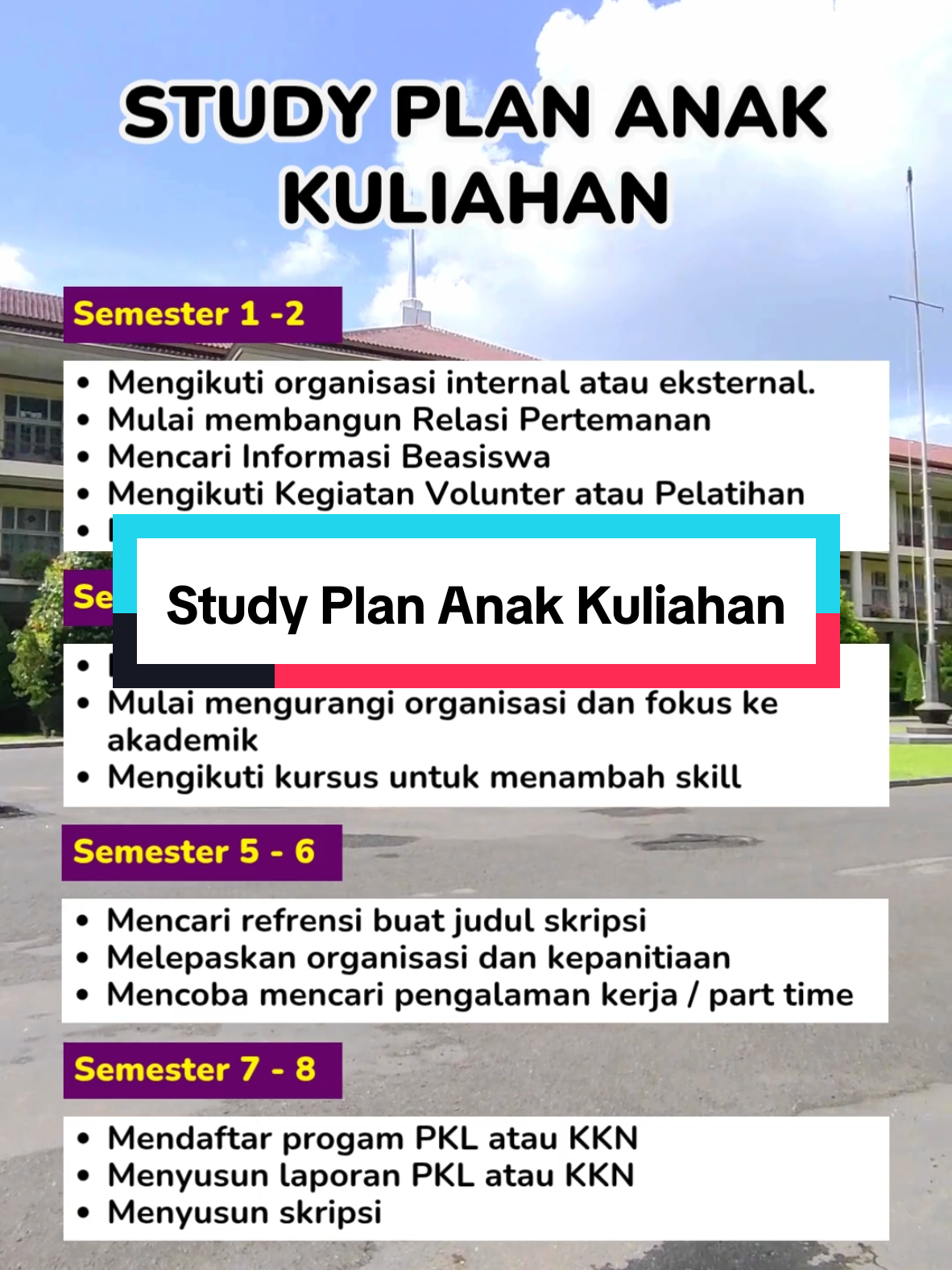 Studi Plan Anak Kuliah #carakuacademy #infokampus #mahasiswa 