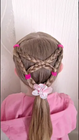 Super easy, pretty hairstyle perfect for summer. #hair #hairstyle #hairtutorials #hairtok #girlshairstyle #easyhairstyles #hairideas #summerhair #schoolhairstyles #prettyhair #toddlerhair #motherdaughter #daughter #haircare #stepbystep #fyp 