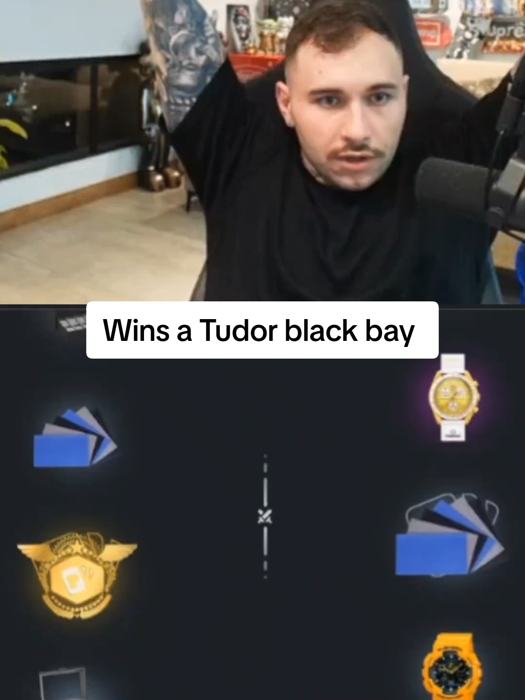 wins a Tudor black bay #kickstreaming 