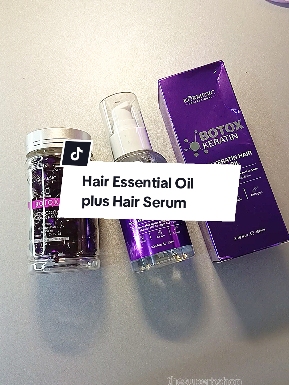 Kormesic Botox Keratin Hair Essential Oil plus Moroccan Oil Multivitamin Hair Serum. Ito ang need naten for Soft, Smooth and Shiny Hair!!  #kormesic #Kormesicbotoxkeratinessentialoil #keratinessentialoil #essentialoil #hairessentialoil #moroccanoil #kormesichairserum #hairserum #moroccanhairserum #fyp #fypシ゚viral #trendyyy #everyone #tiktokviral 