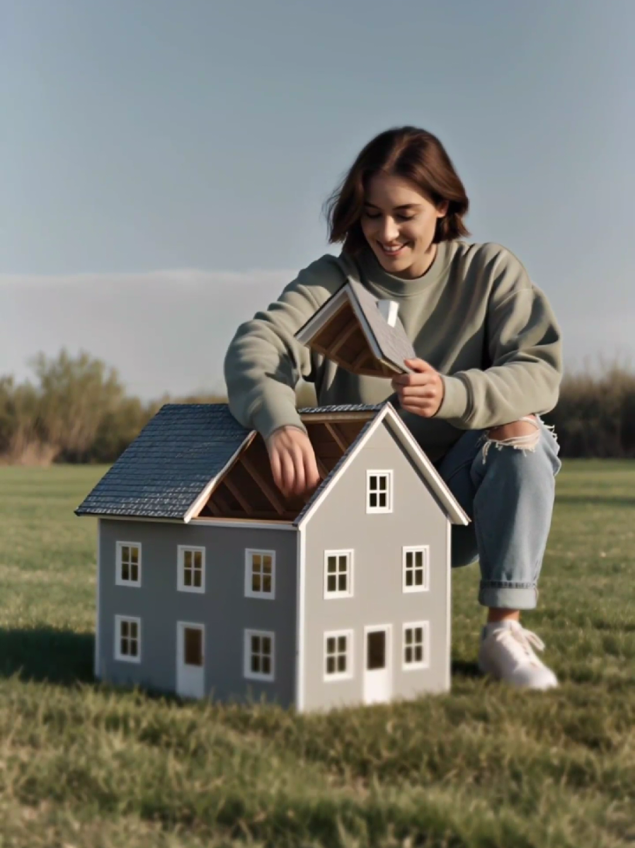 Tiny house, tiny doll! ☺ #AI #aiart #shrinking #shrinkingwoman #giantwoman #