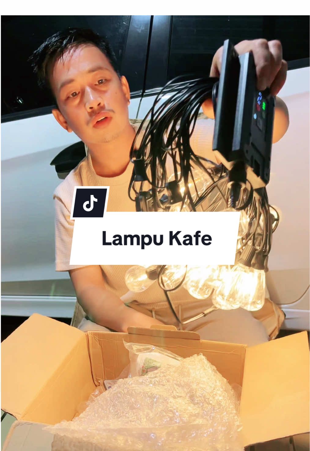 Lampu led outdor lampu ala ala kafe #lampuled #lampuoutdoor #lampuledoutdoor #lampukafe 