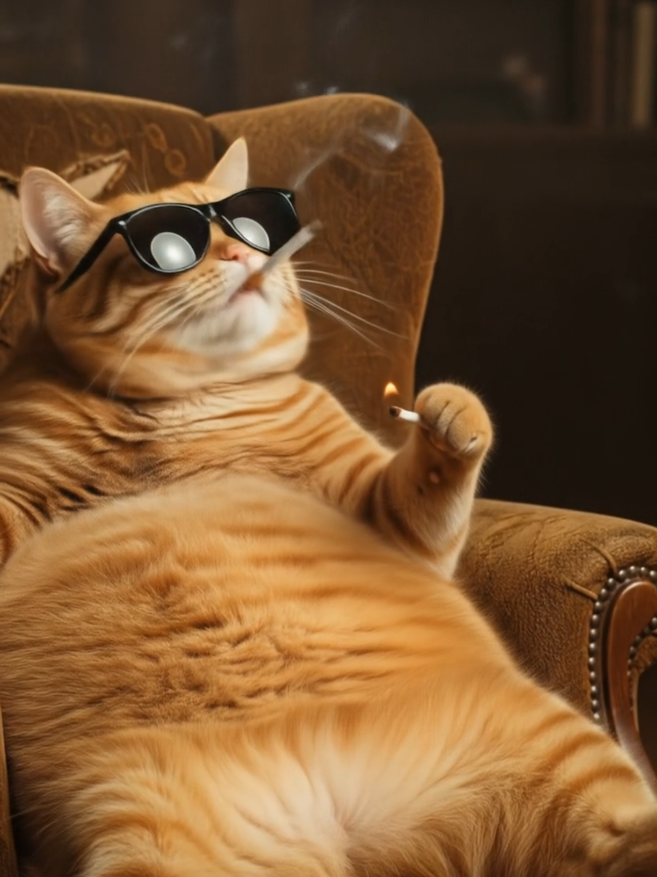 😎😺 #แมวส้ม #แมว #Cat 