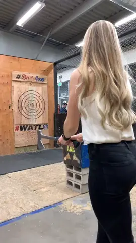This happened at my axe throwing facility in Denver just over 5 years ago. Bad Axe Throwing. The video went insanely viral, all over the world.  I had recently also started the World Axe Throwing League and it was around this time when we started manufacturing our own axes so this type of issue, despite it being a one-in-a-million throw, never happens again.  The craziest part is that this video, did more for the sport of axe throwing than all my efforts in getting it on ESPN (a different production company I own). We don’t realize it at the time, but it allowed the concept of axe throwing, which was still very new at the time, to become a household name.  The next day, after this video went viral, we had a record number of bookings. 🤣 