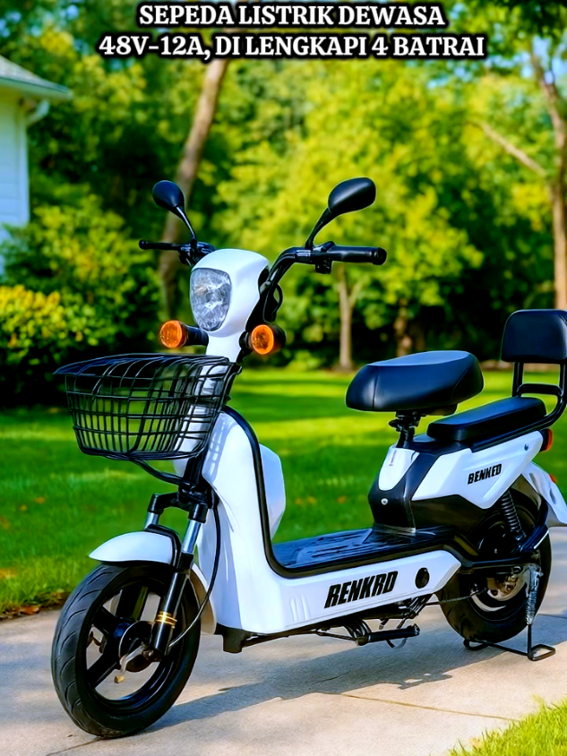 (To-GO) ANCHI Sepeda listrik dewasa 48V-12A batrai 4 unit di lengkapi kranjang depan, remot kontrol dan kaca spion#sepedalistrik #sepeda #sepedalistrikmurah #tiktokindonesia #tiktokindo 