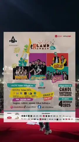 eRLand Jogja Vol.1 bakal hadir spesial di Candi Banyunibo, Yogyakarta 🗓️ Sabtu, 4 Oktober 2025 ✨ Bareng: Aftershine - Wawes – Lavora – Marsha 🎟️ Tiket tersedia di oltix.id & official offline ticket box! @restojahemerah  @joerang_warung_makan_rakyat  @scbdkopi_id  @japemethecoffee  @radiolovejogjafm  @wisata_banyunibo  #aftershine #omwawes #lavora #marshareborn #tiketmurah #tiketkonsermurah #konser #konserjogja #infoevent #eventjogja #konsermusik #candibanyunibo #eRLANDjogja #konsermusikjogja #yogyakarta #aftershine #omwawes #lavora #jogja #konser 