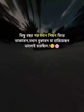 কিছু বছর পর যখন পিছন ফিরে তাকাবেন, তখন বুঝবেন যা হারিয়েছেন ভালোই হয়েছিল.!😊🌸 #foryou #foryoupage #statusvideo #viral #deartiktokteamdontunderviewmyvideos @For You @Tiktok Malaysia 