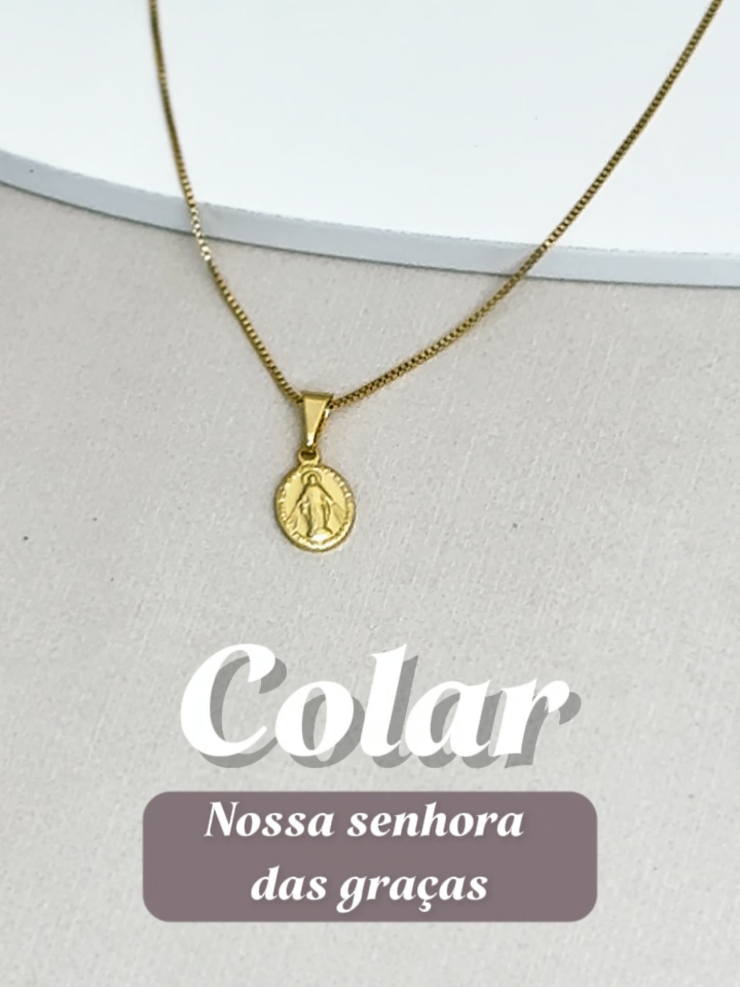 Colar Medalha Milagrosa De Nossa Senhora Das Graças Folheado a ouro semi jóia #presente #colarpersonalizado #medalha #nossasenhora #fypシ゚ #foryou