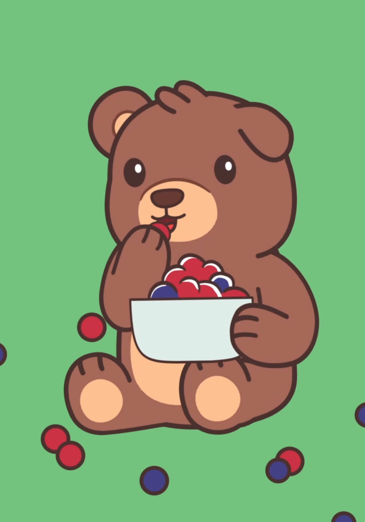 will you join me for snack time?🫐🍓 #yummy #snack #teddybear #cute #animation 