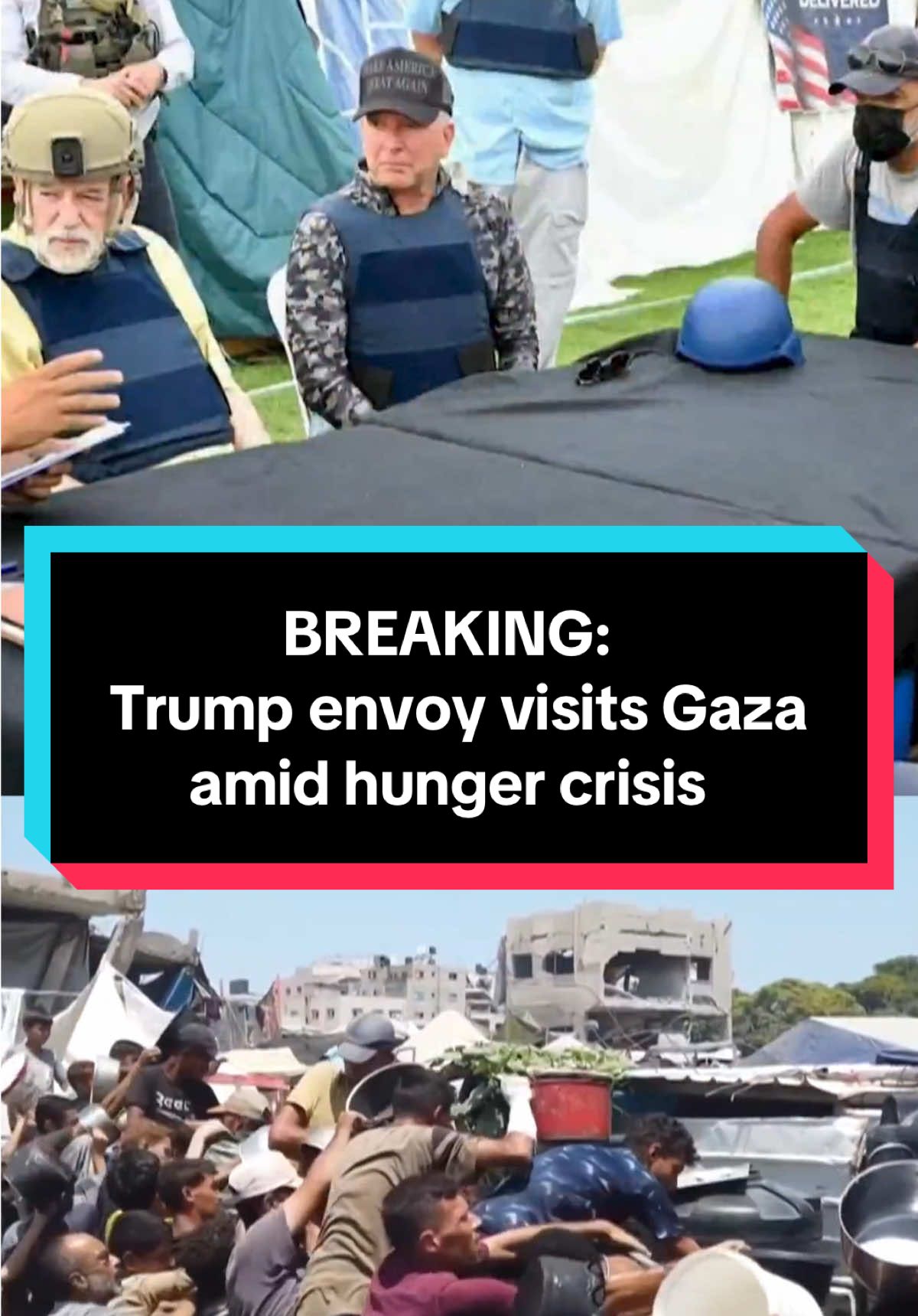 U.S. special envoy Steve Witkoff and U.S. Ambassador to Israel Mike Huckabee are visiting Gaza today amid the humanitarian crisis.  NBC News’ Matt Bradley joins Ana Cabrera to report the latest from Tel Aviv. #news #breakingnews #middleeast #news #trump 