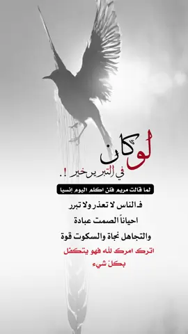 اترك امرك لله فهو يتكفل بكل شي #اعادة_النشر🔃 #اكسبلورexplore #إيفان_الجيزانيه #اترك_امرك_لله #لو_كان_في_التبرير_خير 