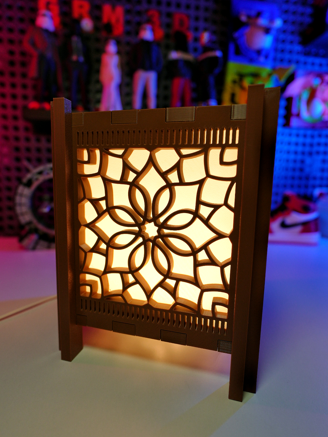 3D Printed Cozy Lotus Shoji Lamp 🗃️Model: makerworld  🖨️Printed On @FlashforgeOfficial AD5X  🧵Filament: @eSUN 3D Printing  🧑‍🎨 Designer: Sakul  ➡STL In BIO! #3dprinting #flashforge #lamp #homedecor #esun23anniversary