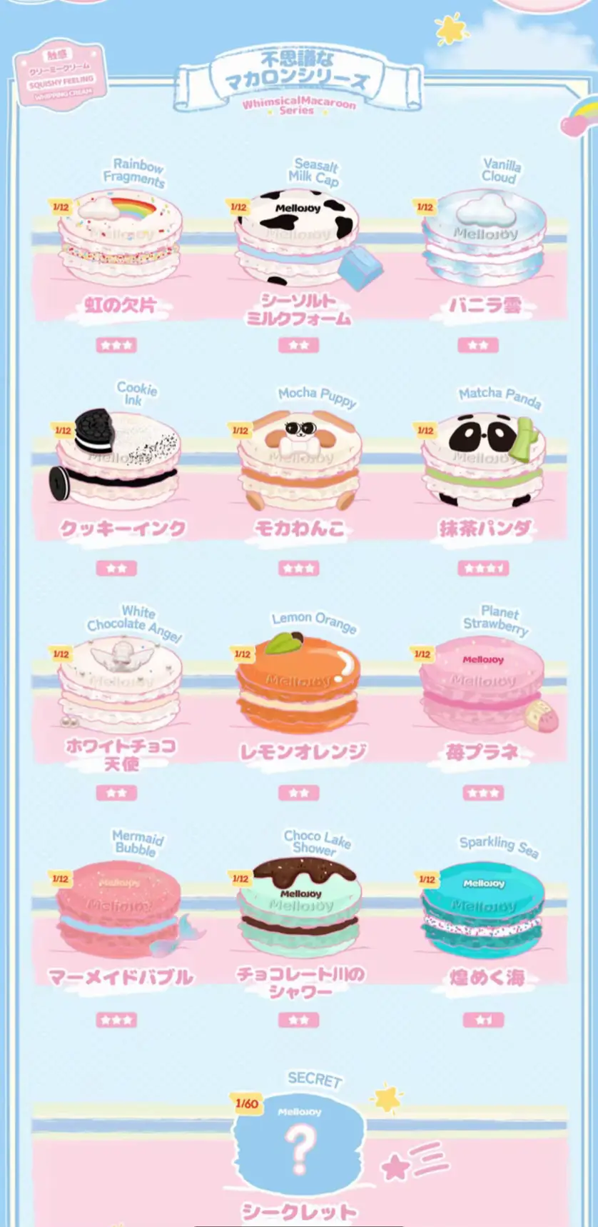 mellojoyのスクイーズ新作が 増えたから追加した！ また増えそうだけどとりあえず！ 名前と触り心地すーぐ忘れる(꒪꒫꒪ ) 第1弾マカロンがなぜか クリーミークリームになってるのと 🐶と🐱と🍩あとは、 ノントーストとかのは、保存出来てないから ないやつもあるけど とりあえず保存してるやつ!! こうやって見てると かなりの種類だなって実感!! 欲しいのありすぎて、沼っ！ @MellojoyLive  @MellojoyJapan  @Mellojoy Shop  #mellojoy  #mellojoyjapan  #mellojoyスクイーズ  #スクイーズ  #mellojoy開封チャレンジ動画 