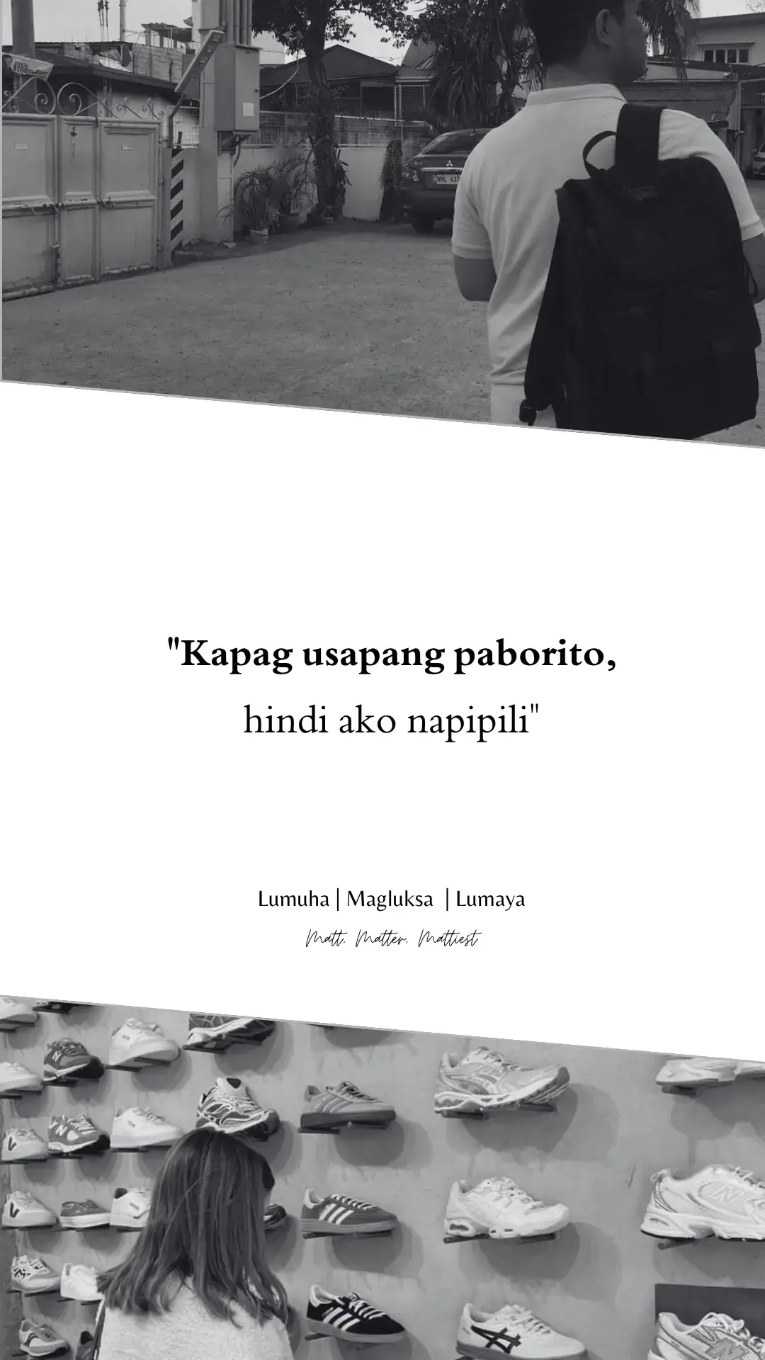 Kapag usapang paborito, hindi ako nananalo. Wala ako palagi sa listahan ng nauuna, ni sa mga binibigyang-pansin kahit maalala. Ako yung kwentong minsan lang nabanggit, at agad nabaon sa ingay ng iba. Yung hindi mo sinasadyang masabi kapag wala ka nang ibang maisip. Ako 'yung laging nalalaktawan, hindi dahil wala ako, kundi dahil parang hindi ako sapat para mapili. Parang kahit anong gawin ko, lagi akong pang susunod na lang. Pero sanay na rin ako. Sanay na sa gilid, sa dulo ng pila, sa pahabol na tanong ng “ikaw pala, kumusta?” Sanay na sa inggit na hindi sinasadya sa tanong na, “kailan kaya ako magiging paborito?”