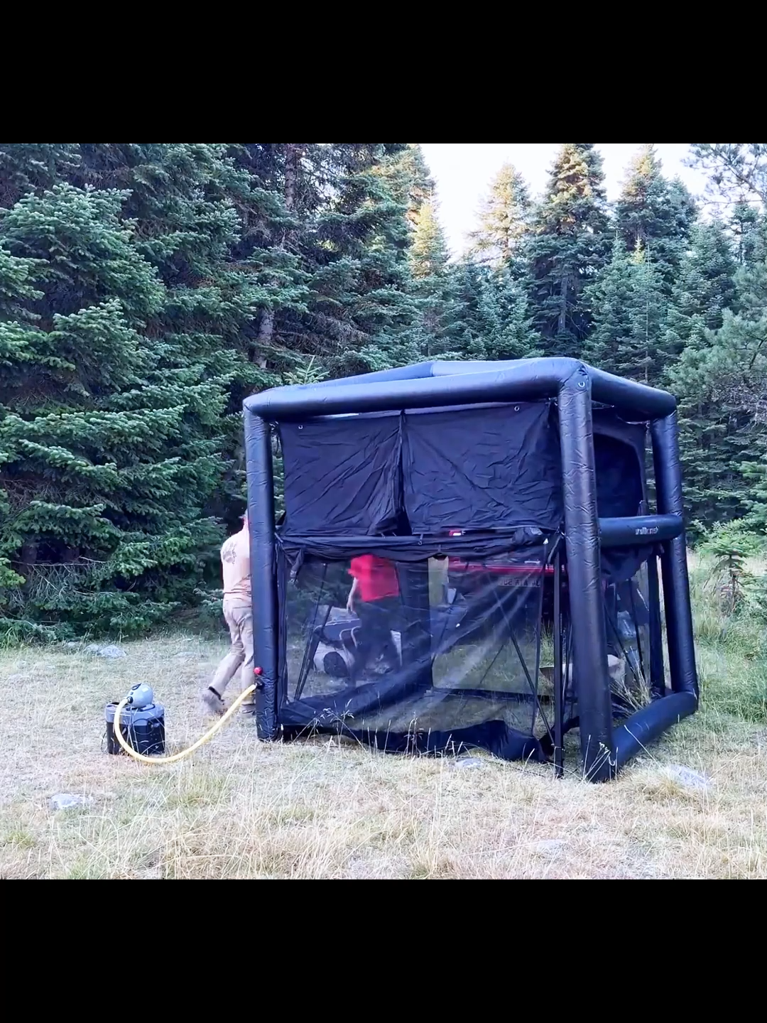 New style family weekend camping with inflatable tent #survival #bushcraft #shelter #satisfying #campinglife #survivor #camping #asmr #fypシ゚