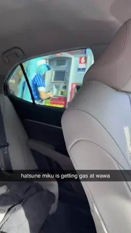 hatsune miku filling up the mikumobile @peach #fyp 