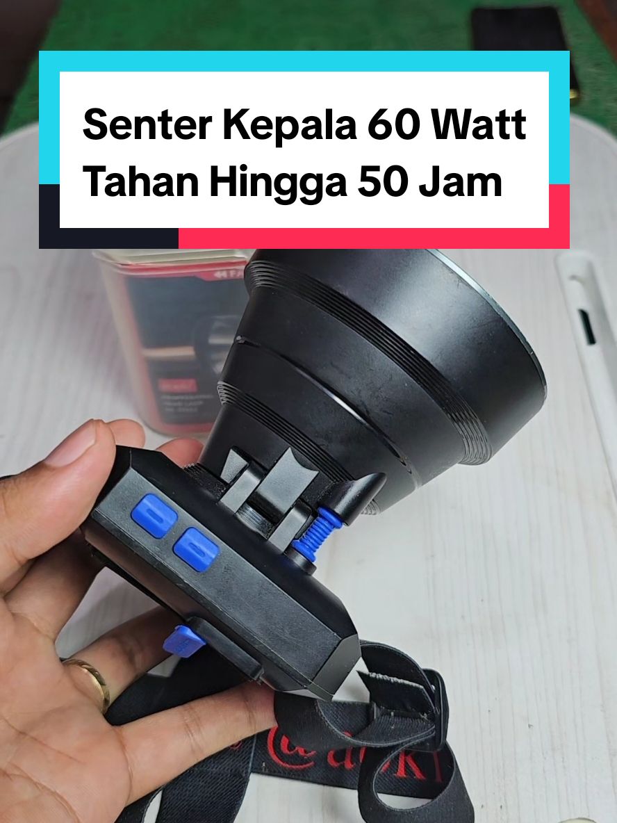 Senter Kepala Aoki 60 watt Dengan Batre 9000 mAh Bisa Dipakai 50 Jam Nonstop #senterled #sentersuperterang #senterkepala 