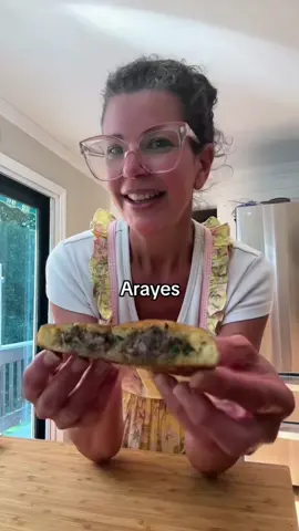 Crispy golden pitas stuffed with spiced meat. Arayes night is the best night. #groundbeef #Recipe #cooking 