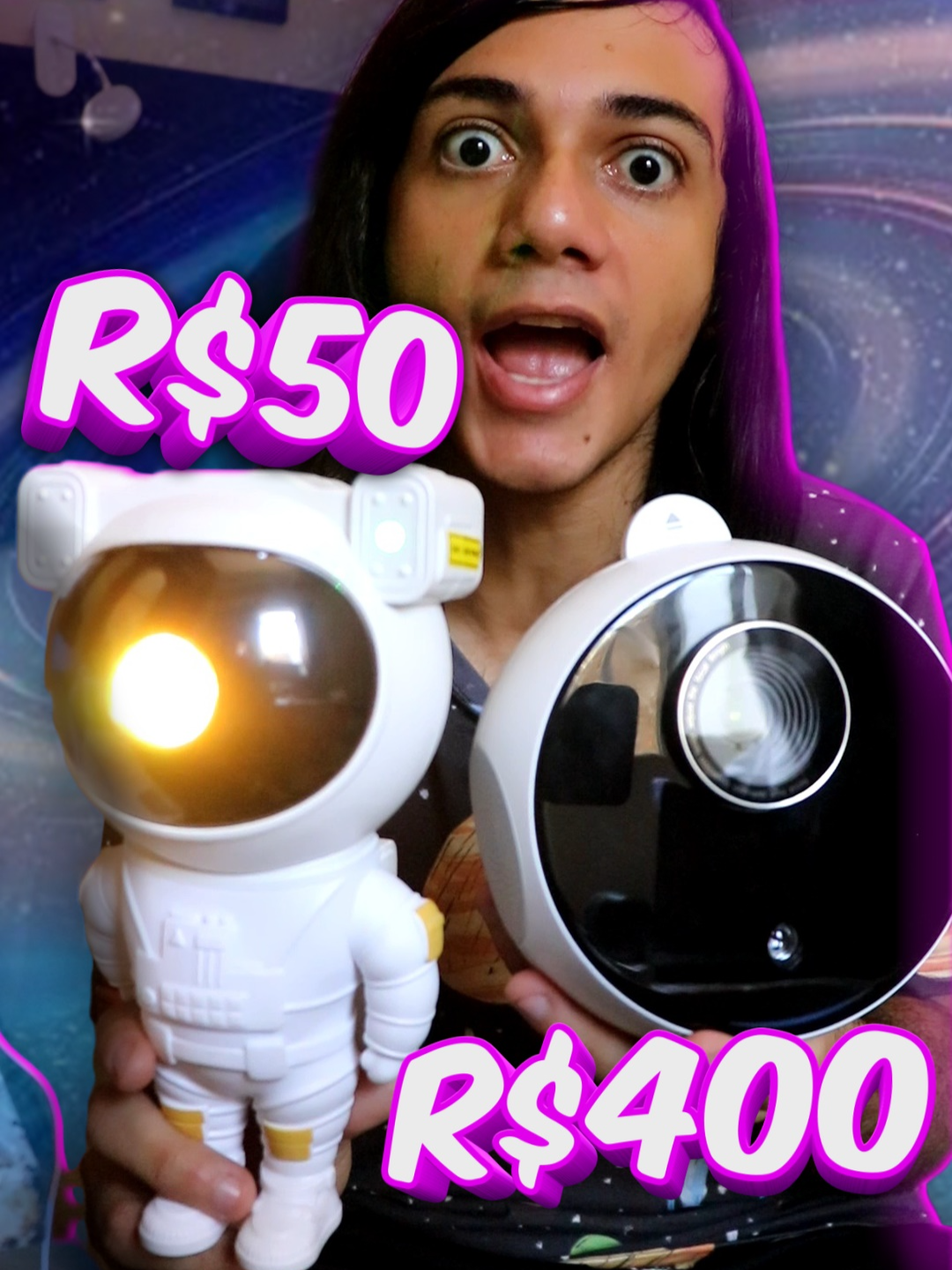 Projetor de Galáxia de R$50 vs R$400 🌌