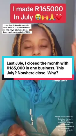 Last July, I closed the month with R165,000 in one business. This July? Nowhere close. The difference? My focus. This year, I’ve been pouring time and energy into building other income streams…growing my agency, expanding the dropshipping business-laying the groundwork for bigger, long-term results. But here’s what no one tells you: When your focus is split, so is your income. One business thrives, the others get the leftovers. And while it’s tough watching numbers drop, I know the seeds I’m planting now will pay off later. If you’ve been feeling behind or stretched too thin…maybe you’re not failing. Maybe you’re just in the building phase. Stay in the game. Stay focused. Your breakthrough needs you to keep going. #EntrepreneurJourney #MultipleStreamsOfIncome #BusinessGrowth #LessonsInBusiness #AgencyLife #DropshippingZA #DigitalMarketingSA #BuildingSeason #StayFocused #realtalk #onthisday