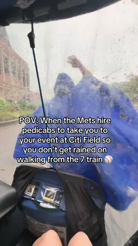 Not all heroes wear capes…some wear ponchos ⚾️ @citifield @New York Mets @Courtney Amato  #pedicab #citifield #rain #poncho #mets #nymets #newyorkmets #nycstorm #baseballstadium #transportation #dontsithome #adventures 