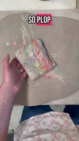 Slip marbling fail, and the comeback! #potteryfail #happyaccident #cup #ceramics #pottery #fyp #clay #resilience #artprocess #marbling #pourpainting #slipware #blooper #tumbler #handmade