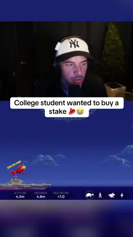 College student wanted to buy a stake 🥩😭 #plane #aviamaster #kickstreaming 