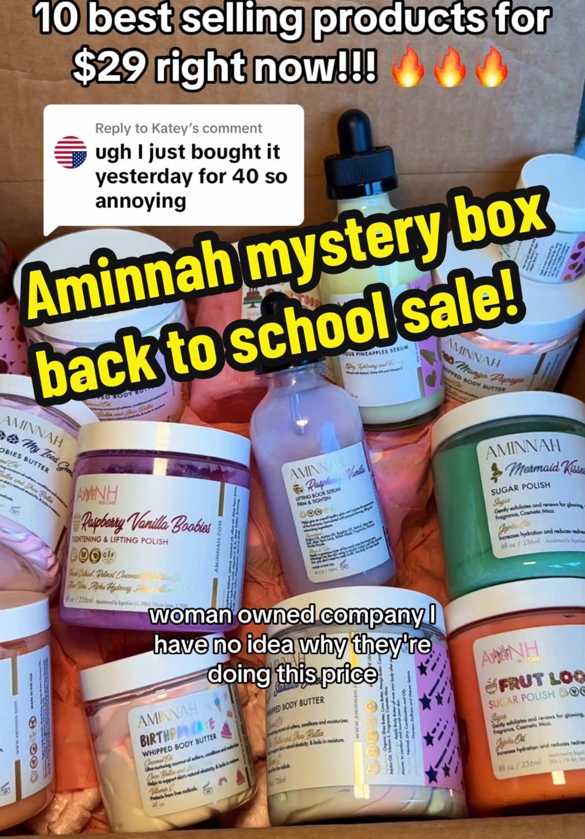Replying to @Katey I paid $35!! Idk what's happening but l'm stocking up on more for gifts 🔥  #skincare #bodyoil #skintok #tiktokshopdeals #mysterybox #tiktokshopbacktoschool TikTok shop back to school deal!! 