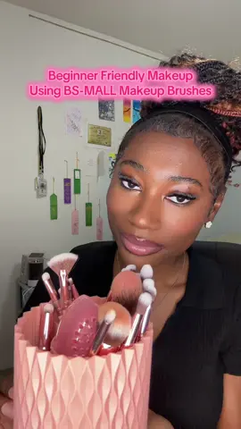 I love these makeup brushes🫶🏾 @BS-MALL beautymakeup Link In Bio for easy access🔗 #beginnermakeup #makeup #blackgirlmakeup #makeuptutorial #bsmallbrushes #fyp  
