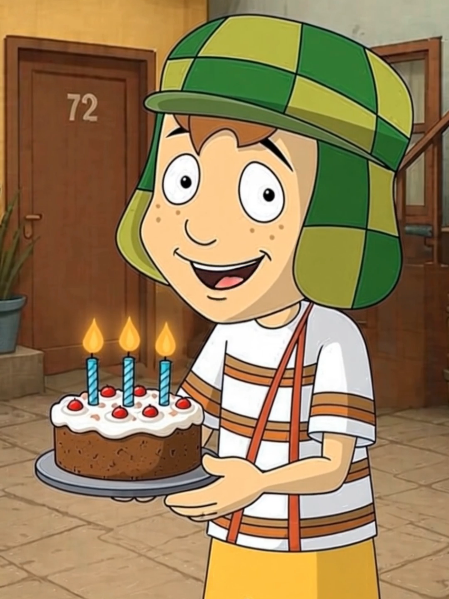 Que los Cumplas Feliz - El Chavo del 8 - ¡Happy Birthday! - ¡Feliz Cumpleaños! - Chespirito Animado En este divertido video, El Chavo del 8 animado llega con una torta de  cumpleaños en las manos para desearte un día muy especial. De fondo  suena la canción 