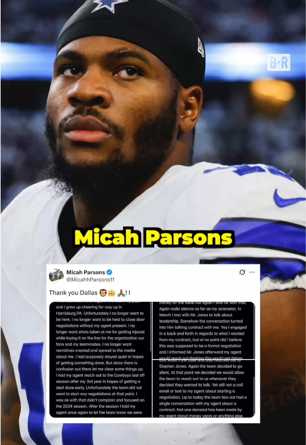 What happens next between Micah and the Cowboys? 👀🍿 #nfl #football #dallascowboys #micahparsons 
