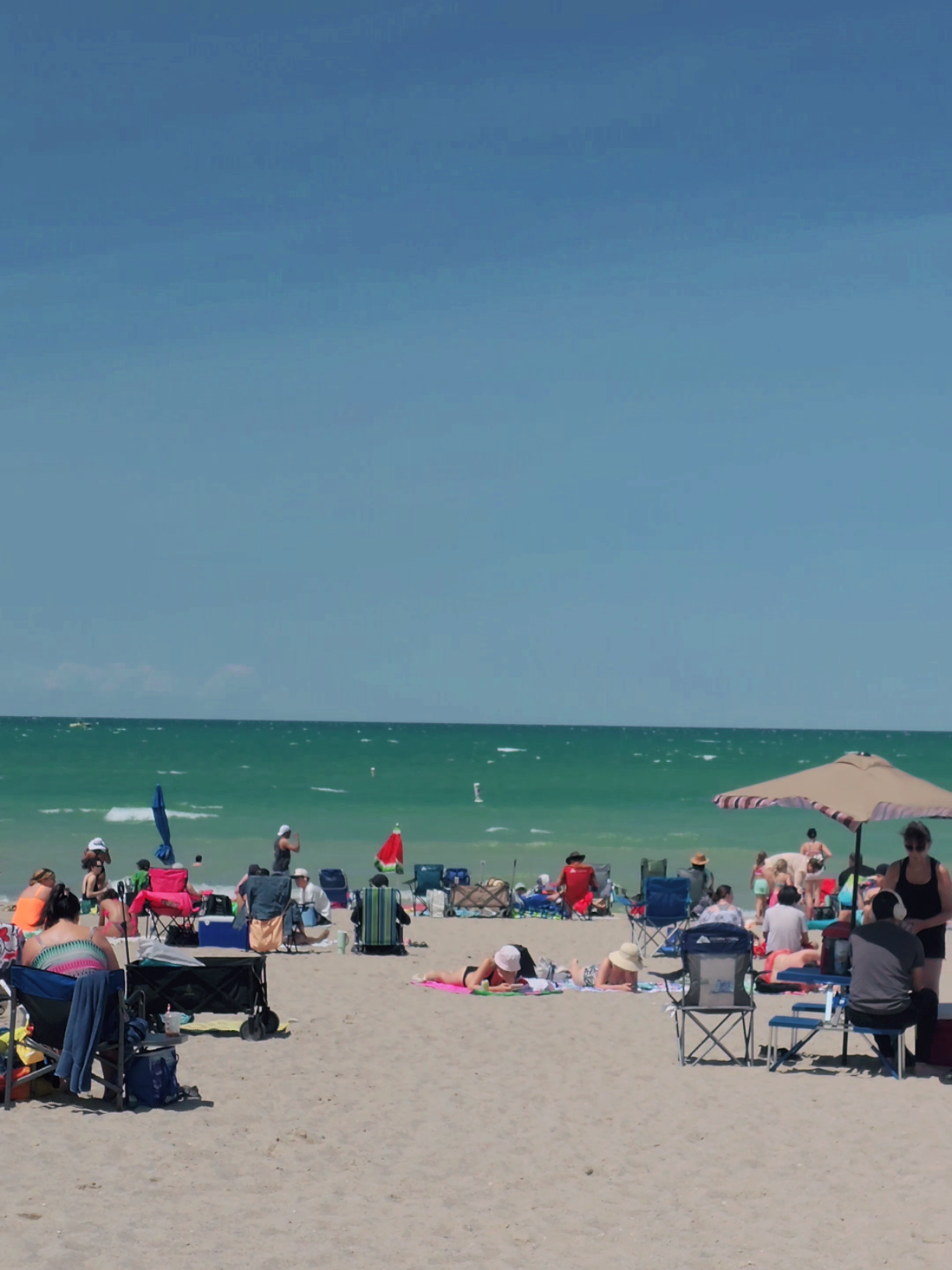 And yeah...  It's a great spot for water sports like jet skiing, parasailing, and paddleboarding. #grandbend #beach #grandbendontario #grandbendbeach #whitesand #bluebeach #Canada 