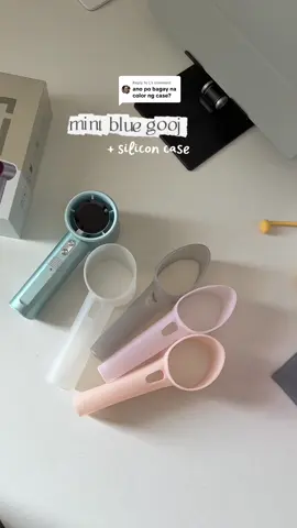 Replying to @L goojodoq mint blue + silicone case try on! 👀 (white, purple, pink, & black) #minifan #turbofan #goojodoqph  