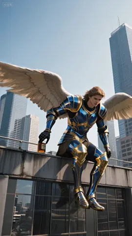 Open your eyes to look around the city #angel #aigenerated #archangelmichael 