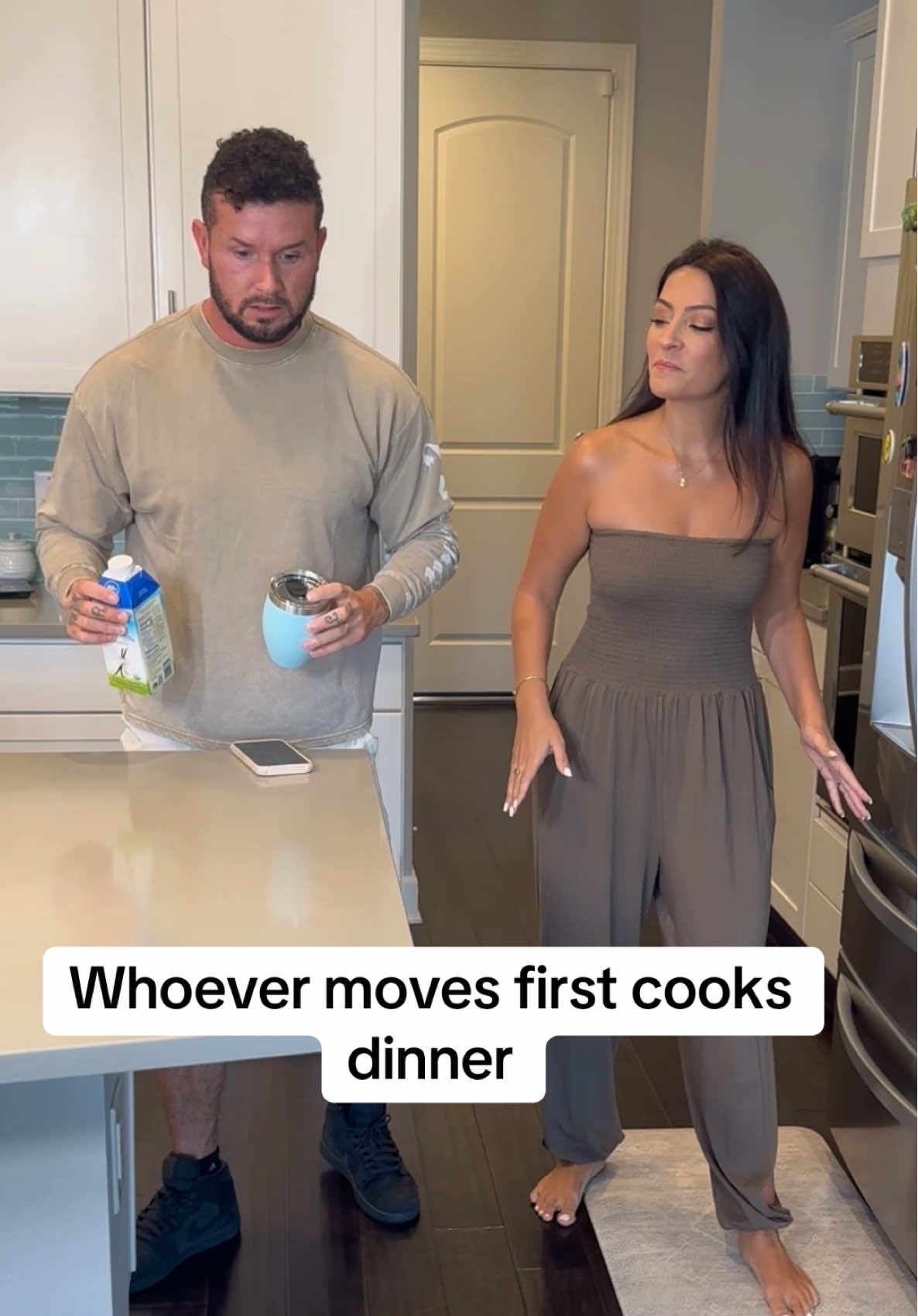 I can’t believe that happened💀😫😂 #funnycouplevideos #fyp #hisbandandwife #trend 