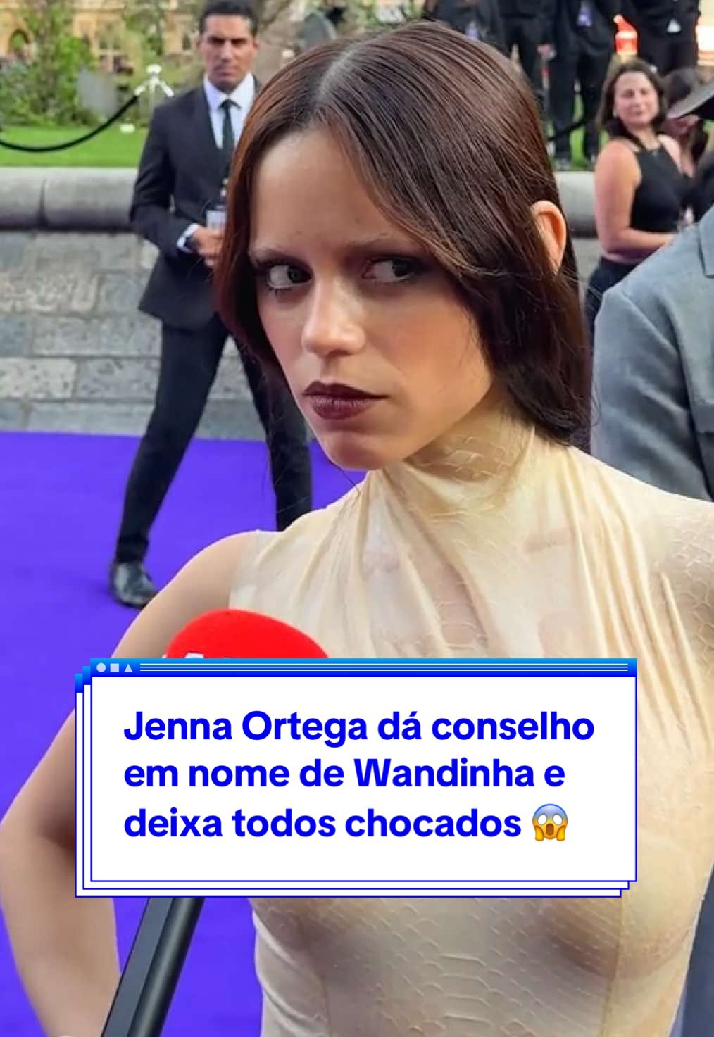 Perguntaram a Jenna Ortega qual conselho ela daria em nome de Wandinha para as pessoas, e a resposta foi surpreendente! A sinceridade dela te incomoda? 😱💬 📹: LADbible / TikTok