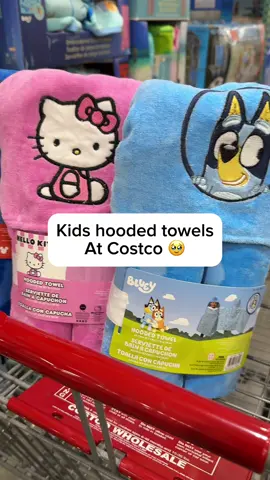 Kids 100% cotton  hooded towels at Costco how adorable!! And they are only $14.99 and comes in 4 characters hello kitty, stitch, Moana and bluey.  These are perfect!! Which characters are you getting for your kids I am loving stitch!!!  #costco #costconew #disney #costcodeals #costcofinds #costcomusthaves #costconewitems #costconewitems #costcohaul 