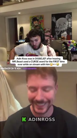 Adin Ross was in DISBELIEF after hearing MR.Beast used a CURSE word for the FIRST time ever while on stream with him😳👀😭 #fyp #adinross #mrbeast 