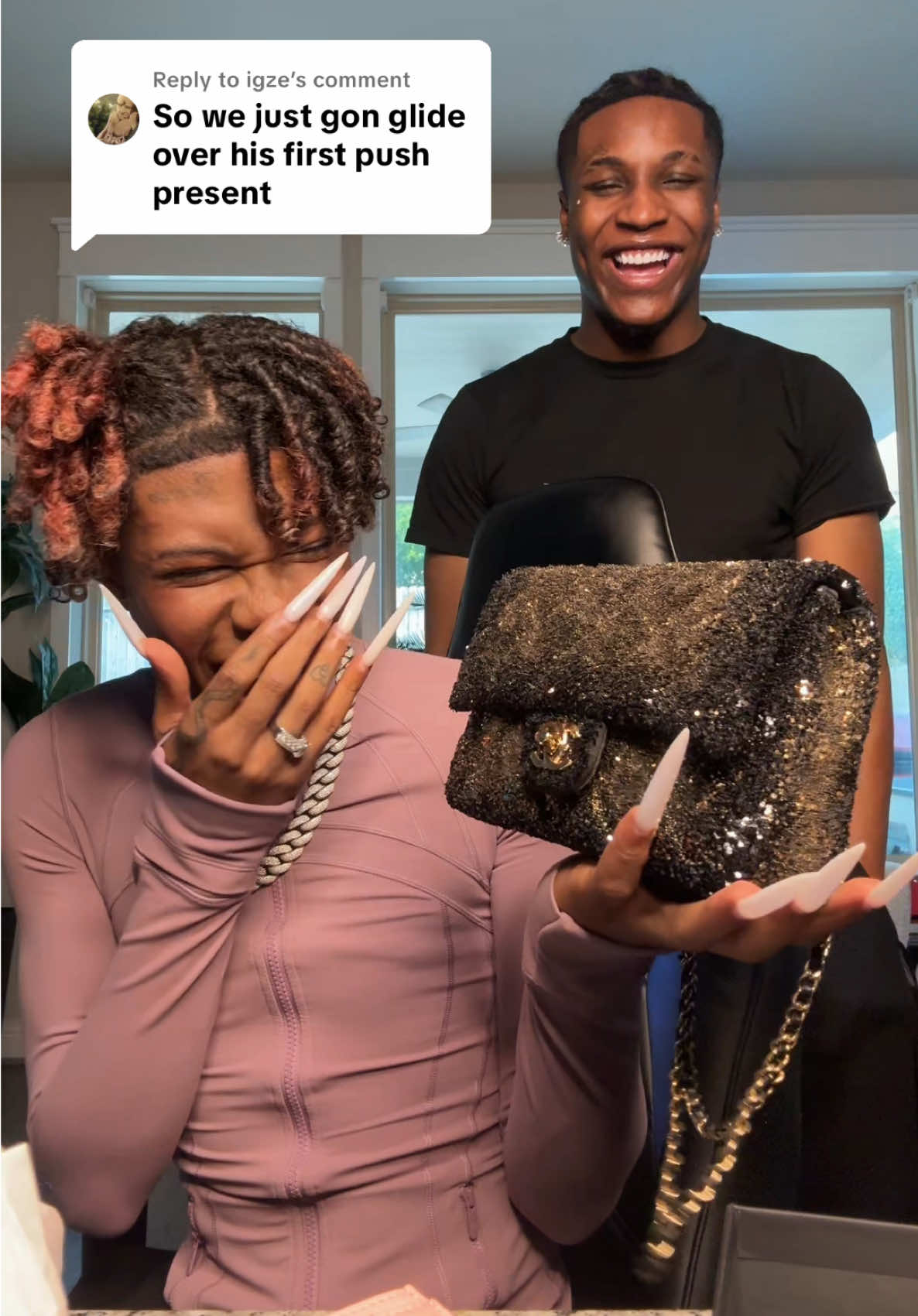 Replying to @igze  unboxing my first push present 🤩