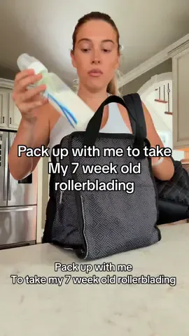 Pack up with me to take my 7 week old out rollerblading with me! Getting out of the house is a task but it’s so fun! #newbornlife #postpartumjourney #diaperbagessentials #postpartumlife 