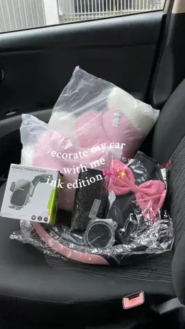 Decorate my car with me(pink edition) 🎀🎀✨#fyp #caraccessories #pink #car #girlcars #decorate 
